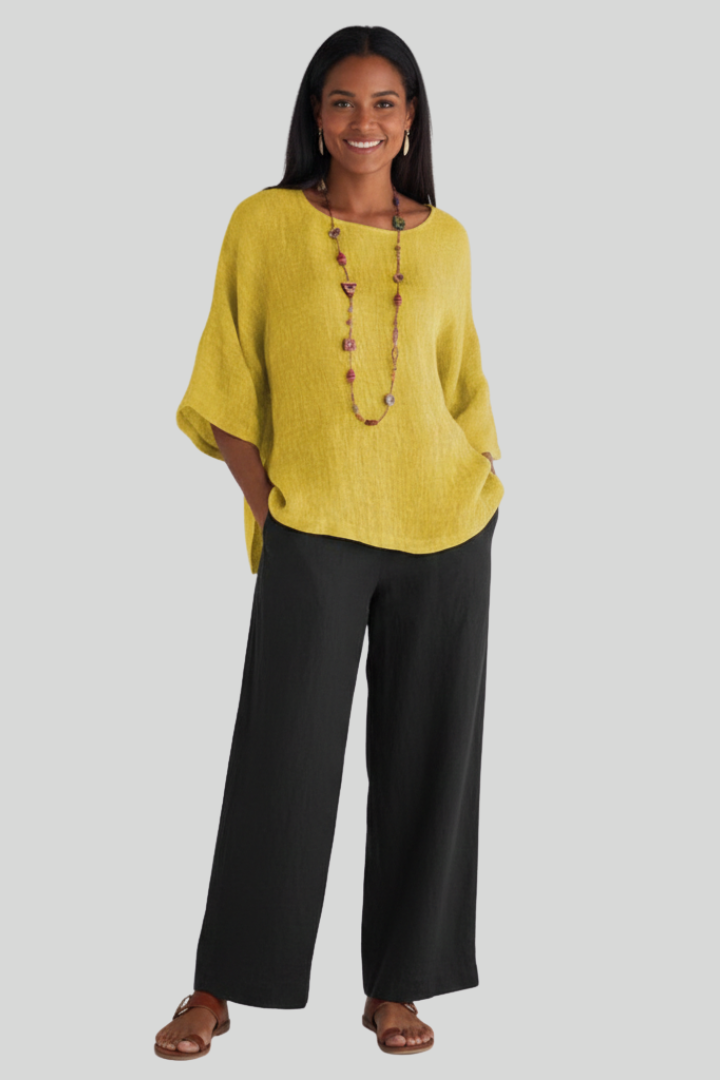 Women Loose 3/4 Sleeve Blouse