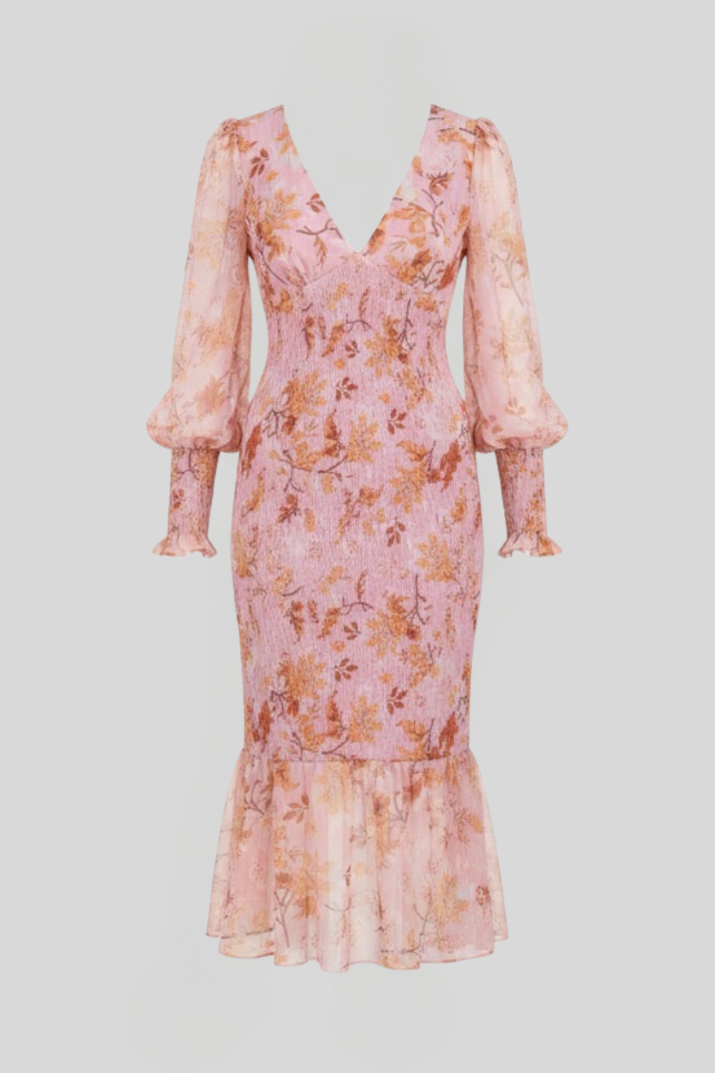 Women's Floral Bodycon Midi Dress