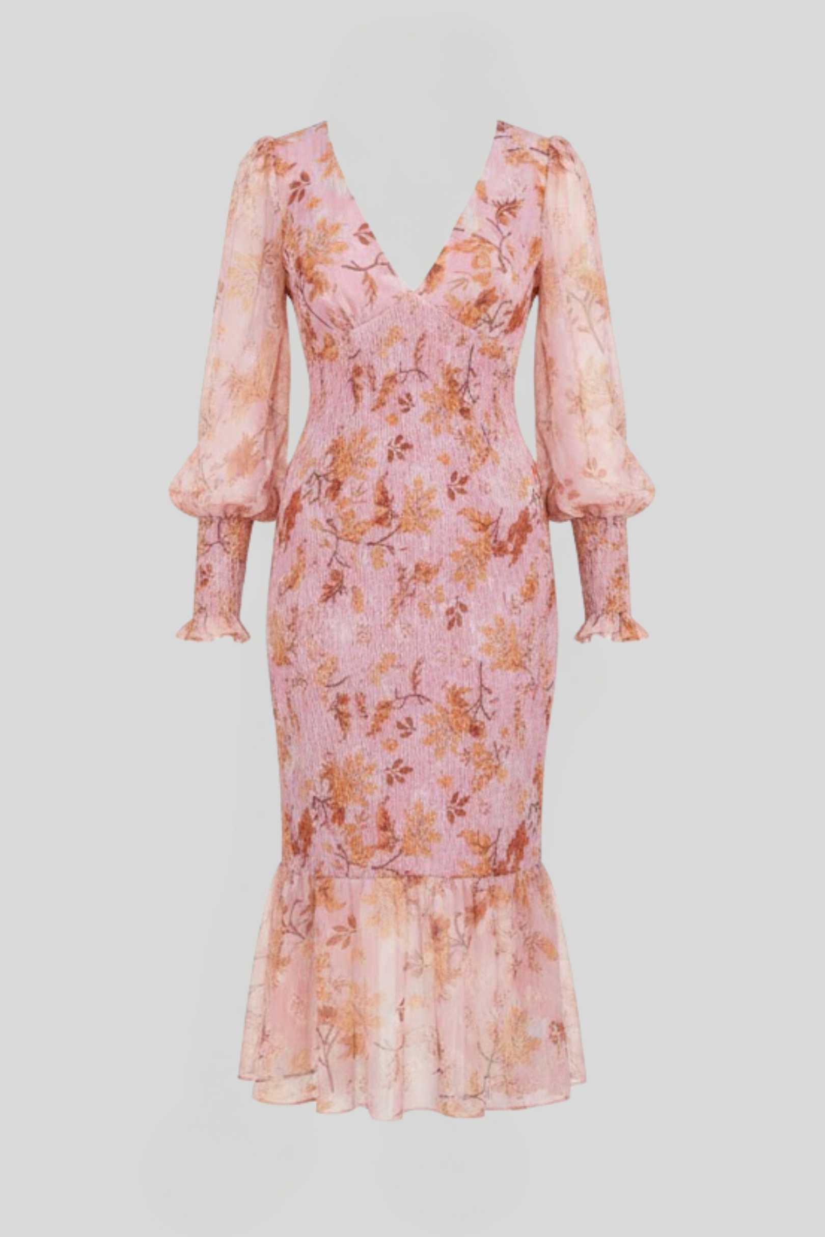 Women's Floral Bodycon Midi Dress