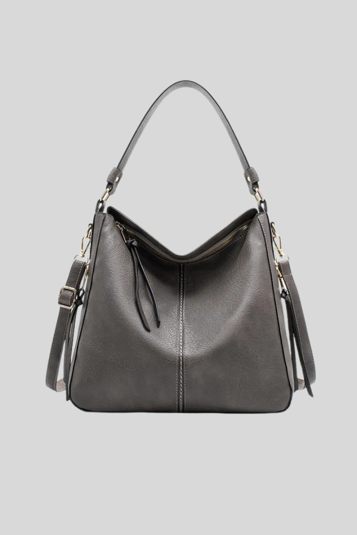 Women's Leather Zip Closure Shoulder Bag