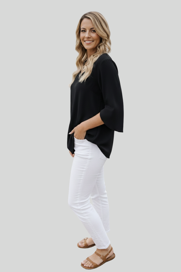 Women’s V-Neck 3/4 Sleeve Blouse