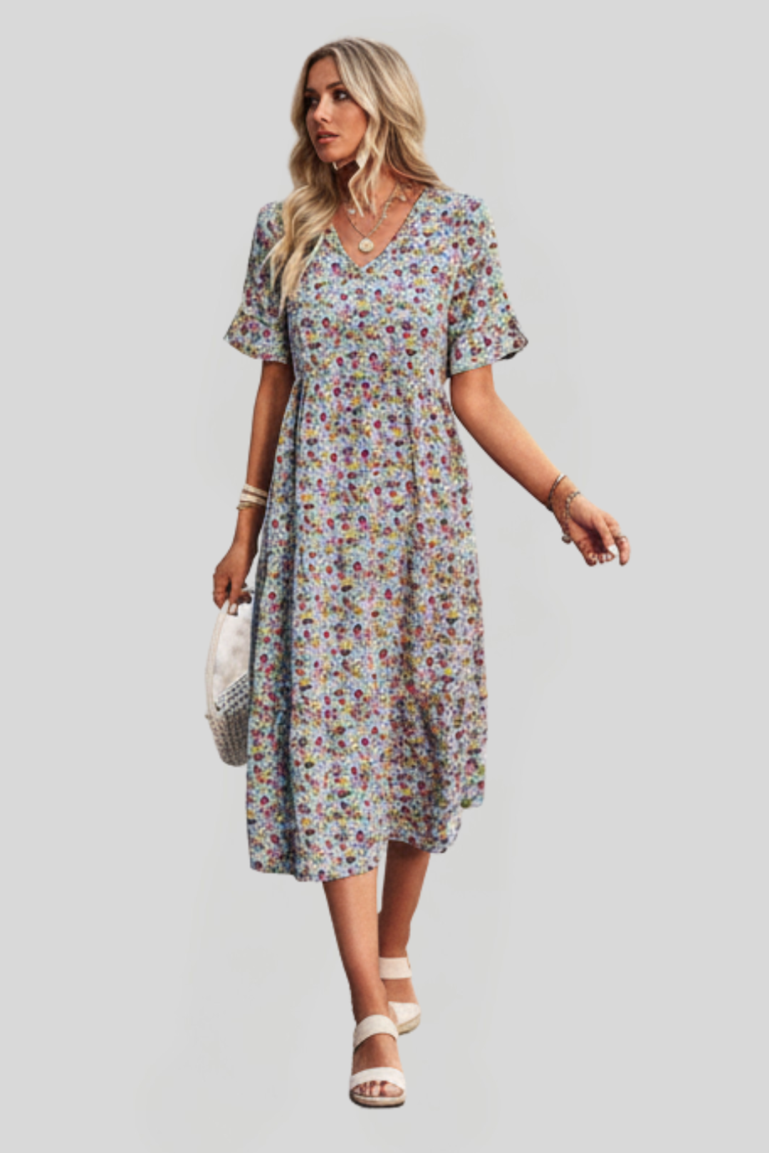 Women's Floral Midi Summer Dress