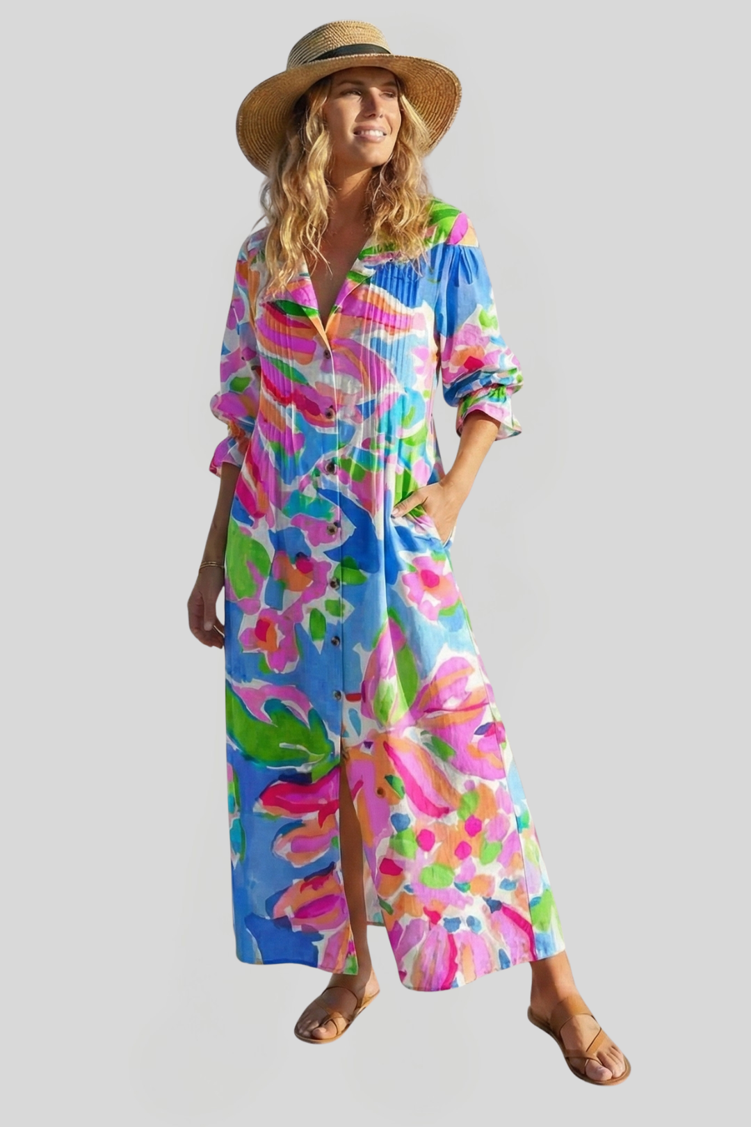 Women's Boho V-Neck Maxi Dress