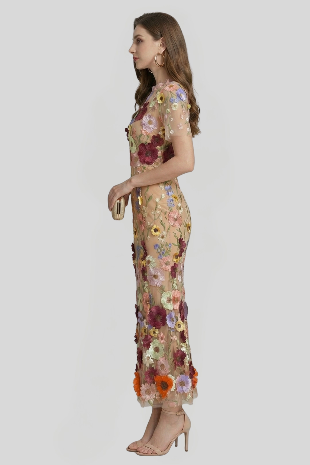 Women's Embroidered Midi Dress