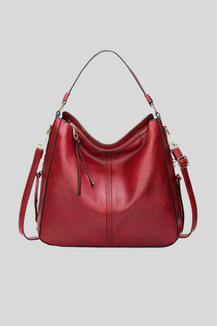 Women's Leather Zip Closure Shoulder Bag