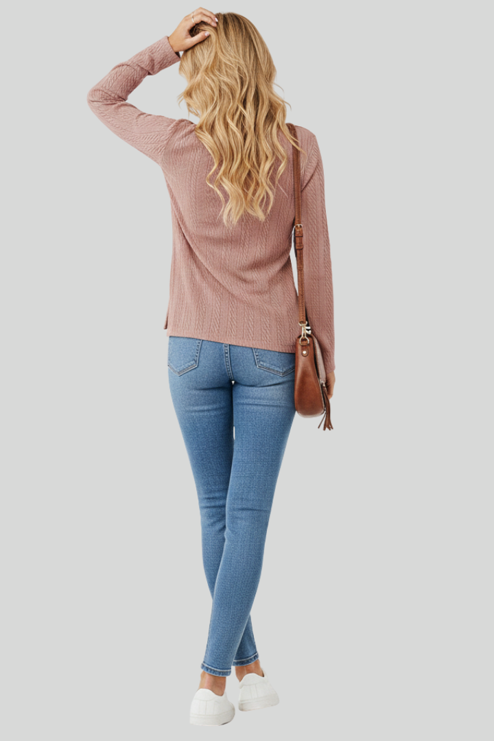 Women’s Cable Knit V-Neck Sweater