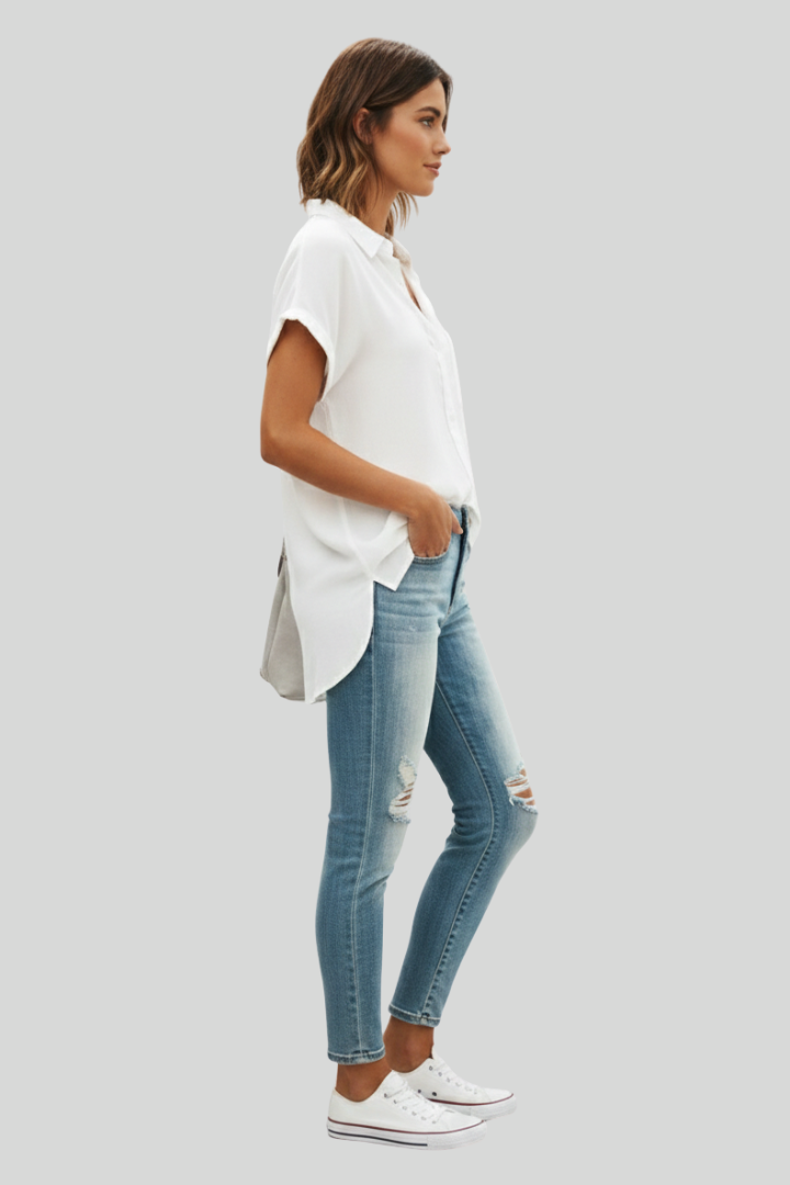 Women's Breathable Relaxed Button-Down Shirt