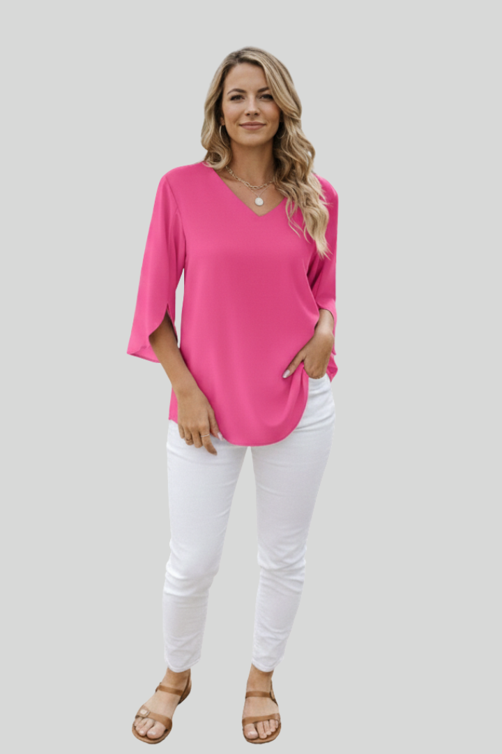 Women’s V-Neck 3/4 Sleeve Blouse