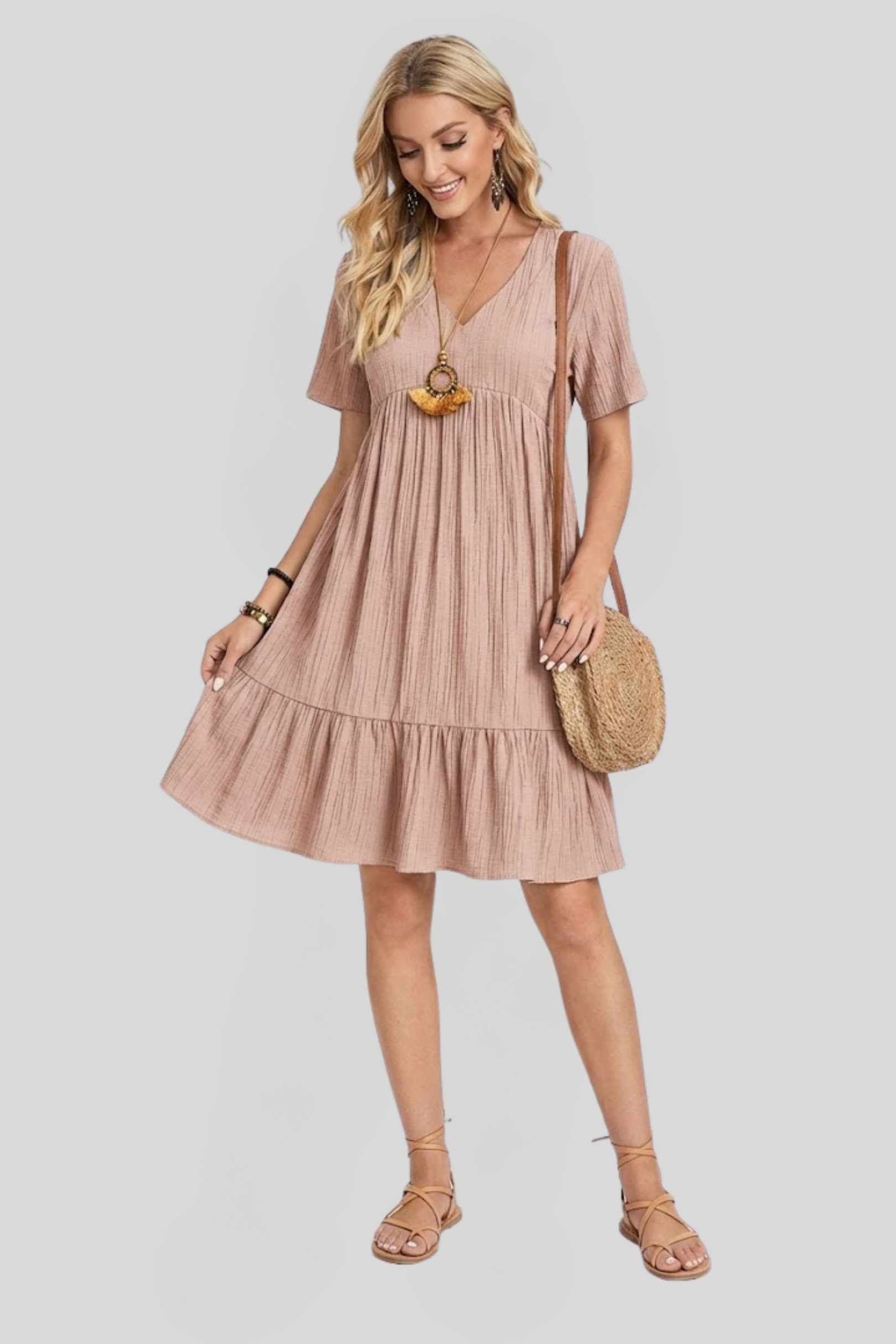 Women's Elegant Pleated Casual Dress