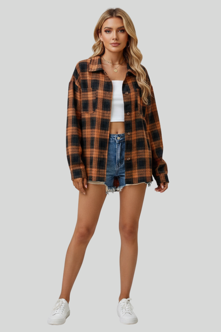 Women’s Plaid Button-Front Shirt