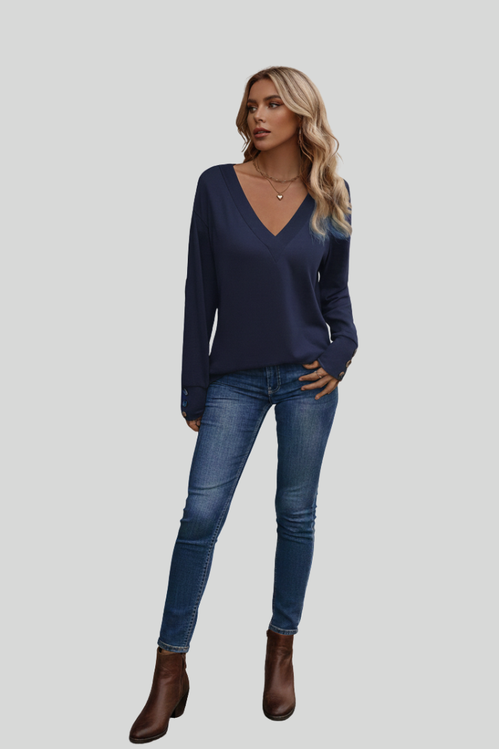 Stylish V-Neck Blouse Women Natalie