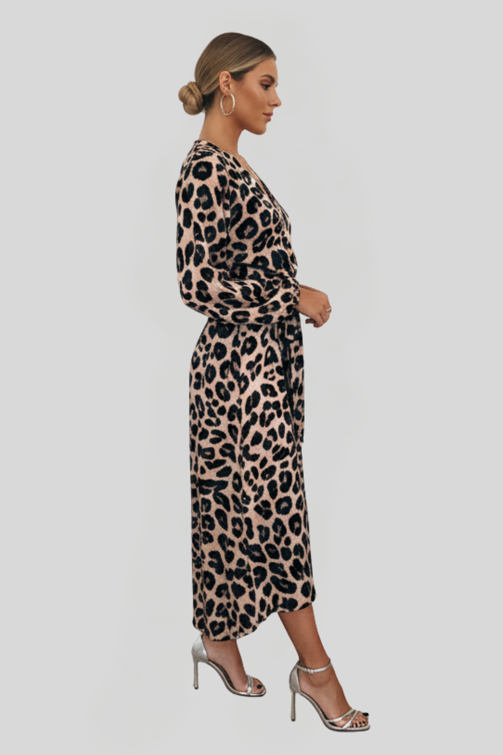 Women's Leopard Tie-Waist Split Dress