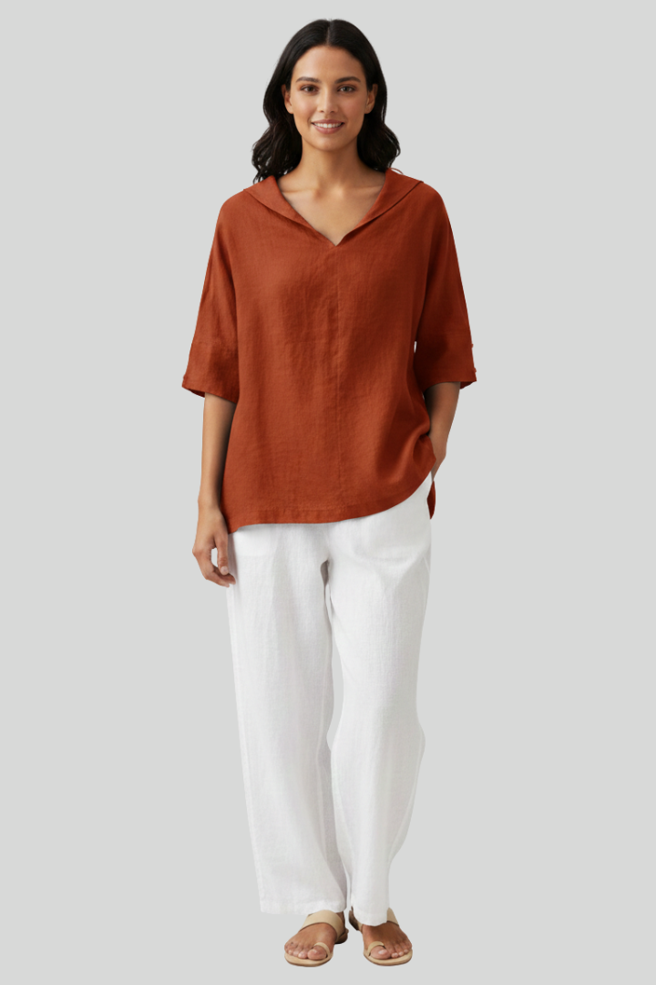 Breathable Casual Linen Blouse Women