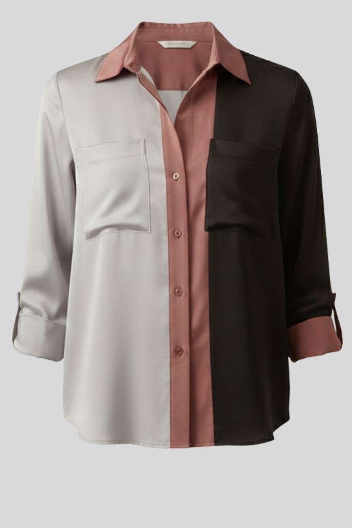 Women’s Vertical Stripe Work Blouse Shirt