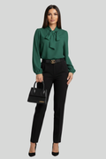 Women’s High Neck Bow Blouse