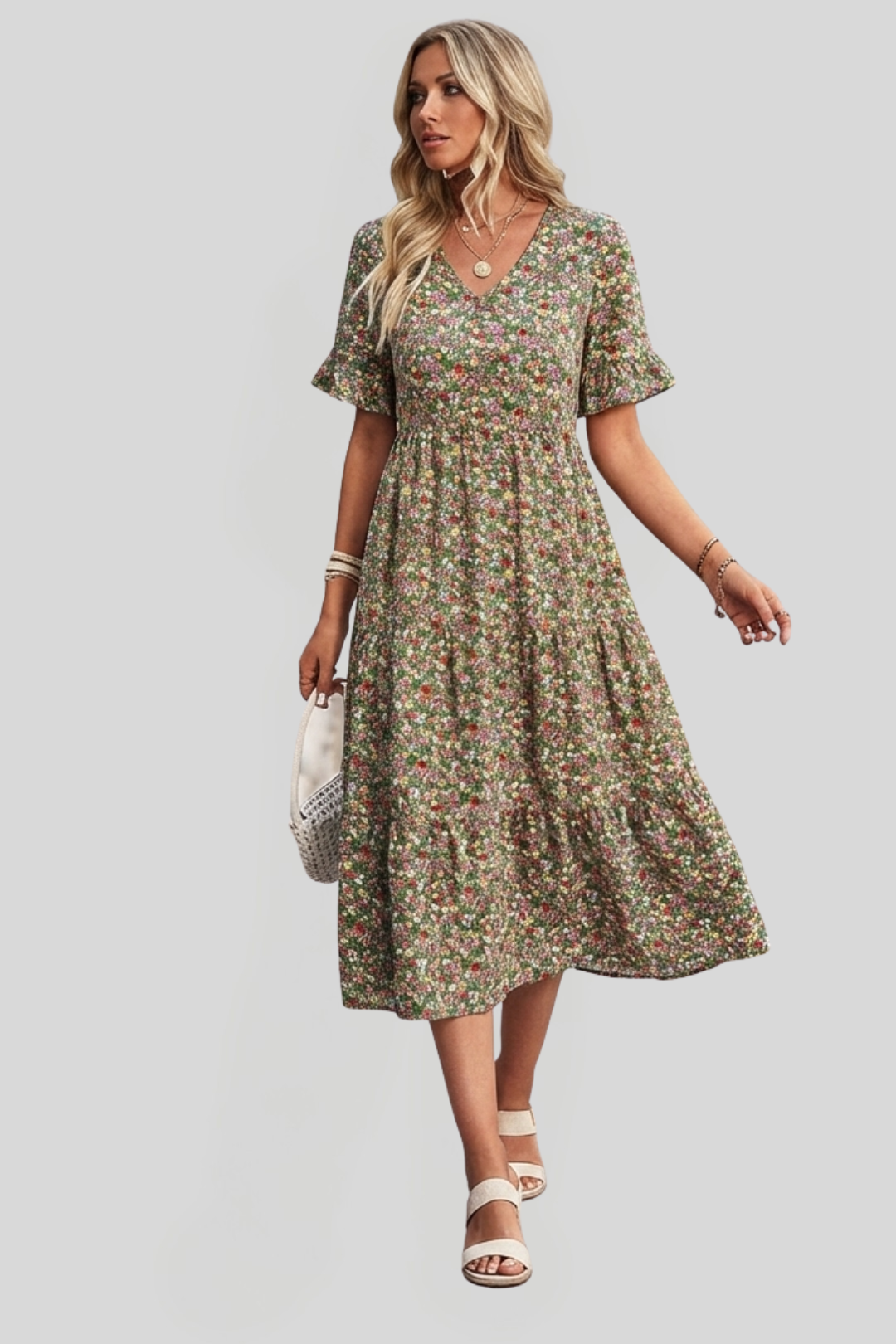 Women's Floral Midi Summer Dress