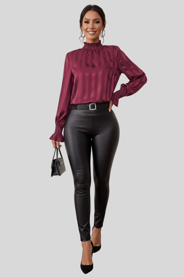 Women’s Elegant Gathered Round Neck Blouse