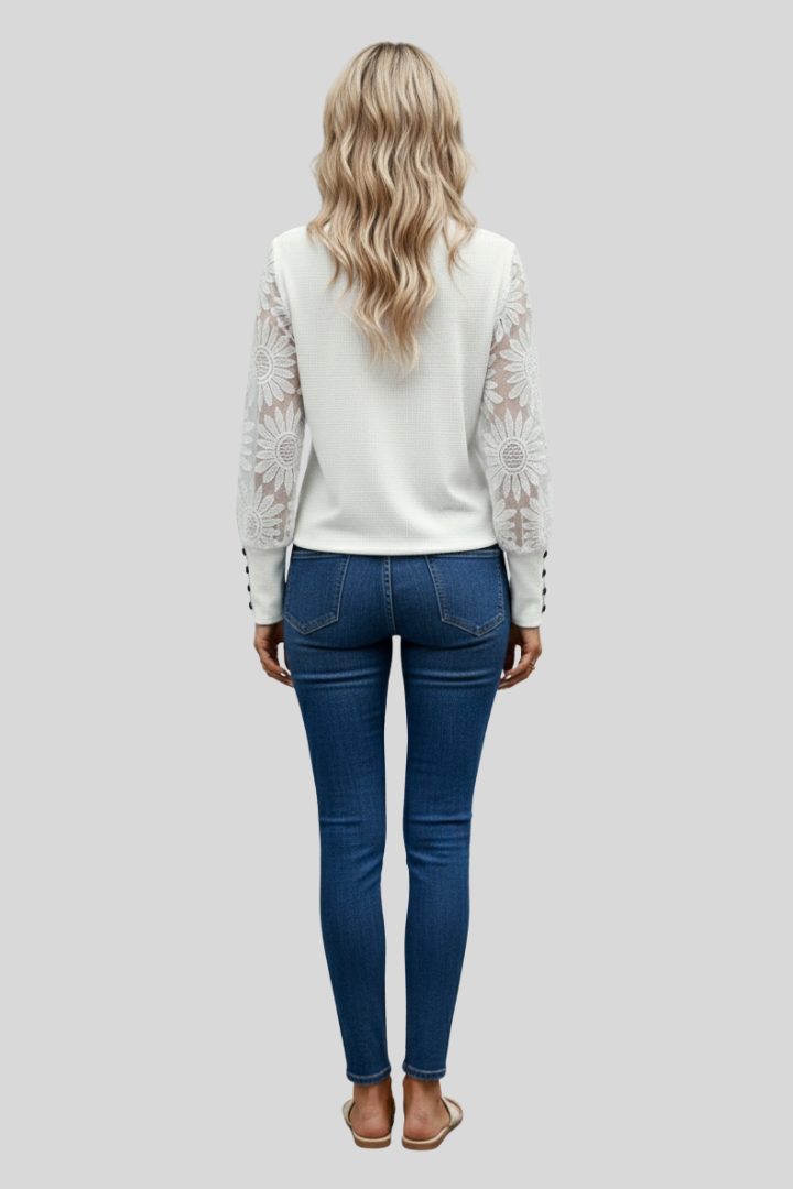 Floral Sleeve Elegant Women Blouse