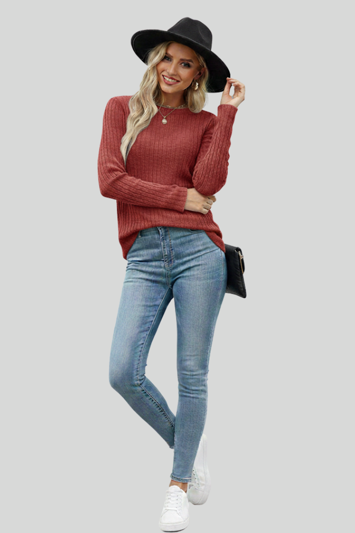 Women's Ribbed Long Sleeve Top