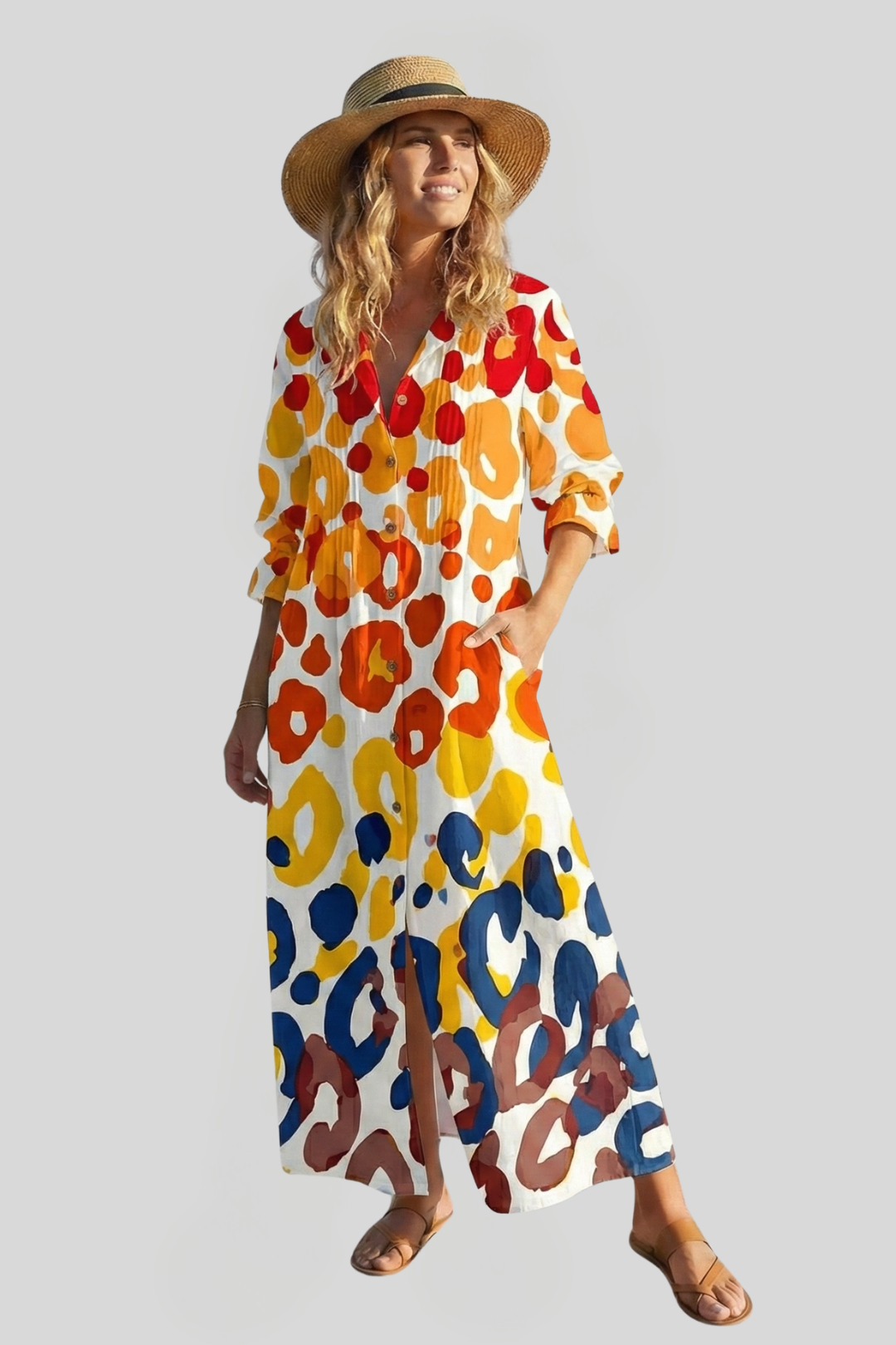 Women's Boho V-Neck Maxi Dress