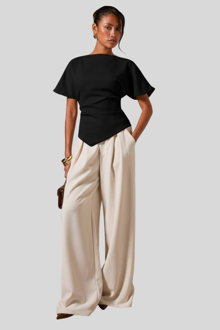 Elegant Women’s Ruffled Sleeve T-shirt