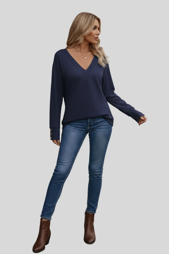 Stylish V-Neck Blouse Women Natalie