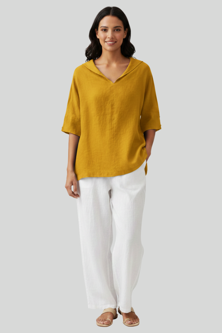 Breathable Casual Linen Blouse Women