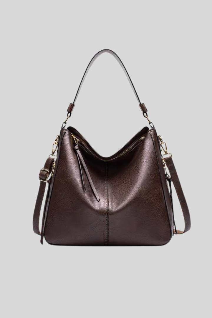Women's Leather Zip Closure Shoulder Bag