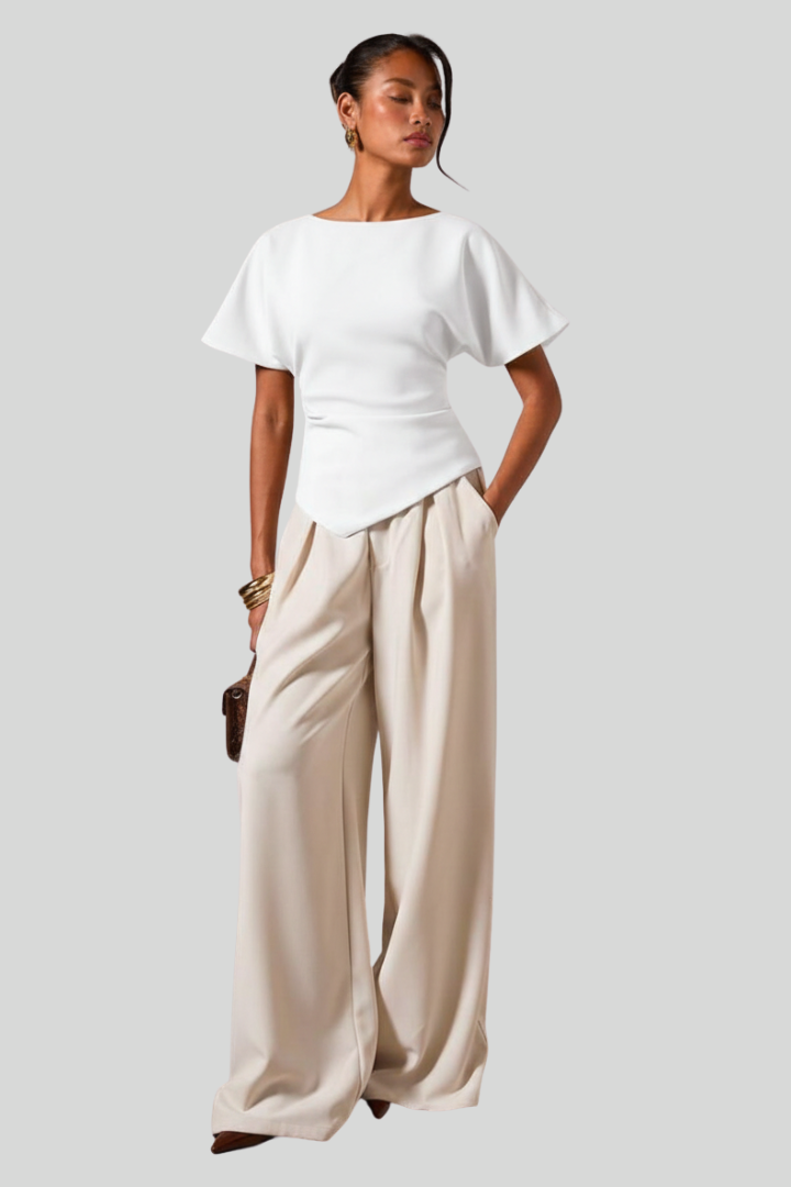 Elegant Women’s Ruffled Sleeve T-shirt