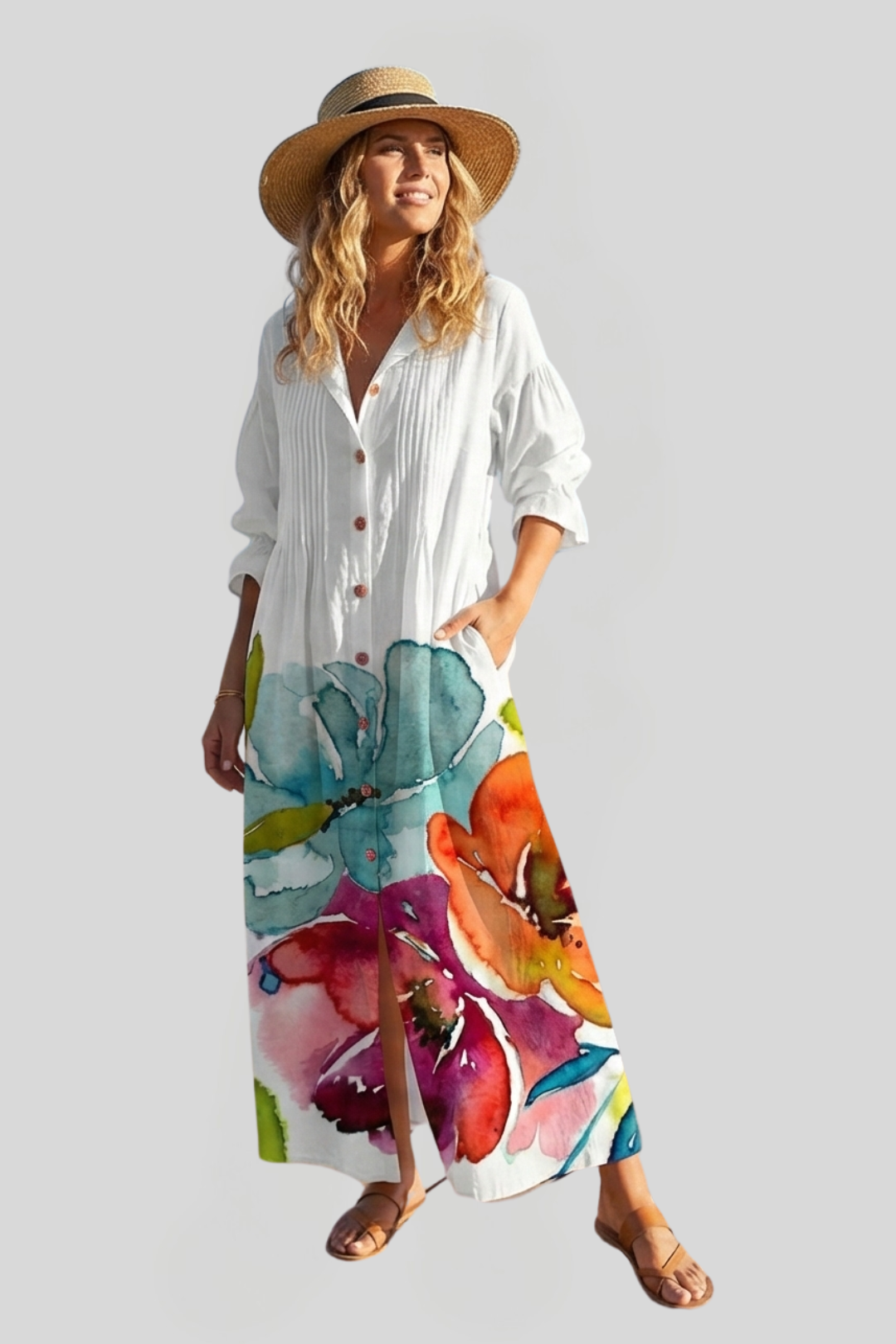 Women's Boho V-Neck Maxi Dress