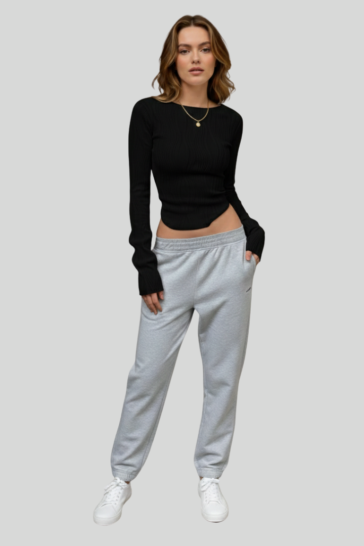 Women's Fitted Long Sleeve Textured Top
