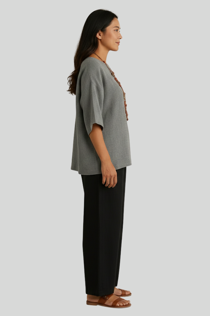 Women Loose 3/4 Sleeve Blouse