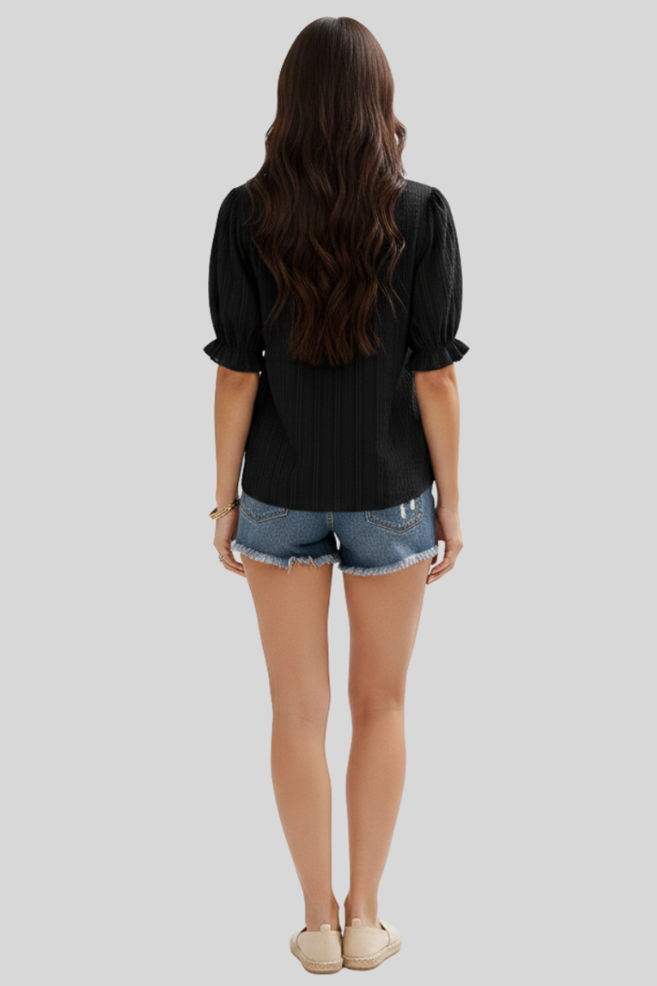 Relaxed Puff Sleeve Women Blouse