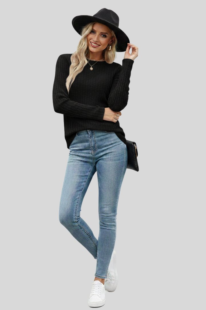 Women's Ribbed Long Sleeve Top