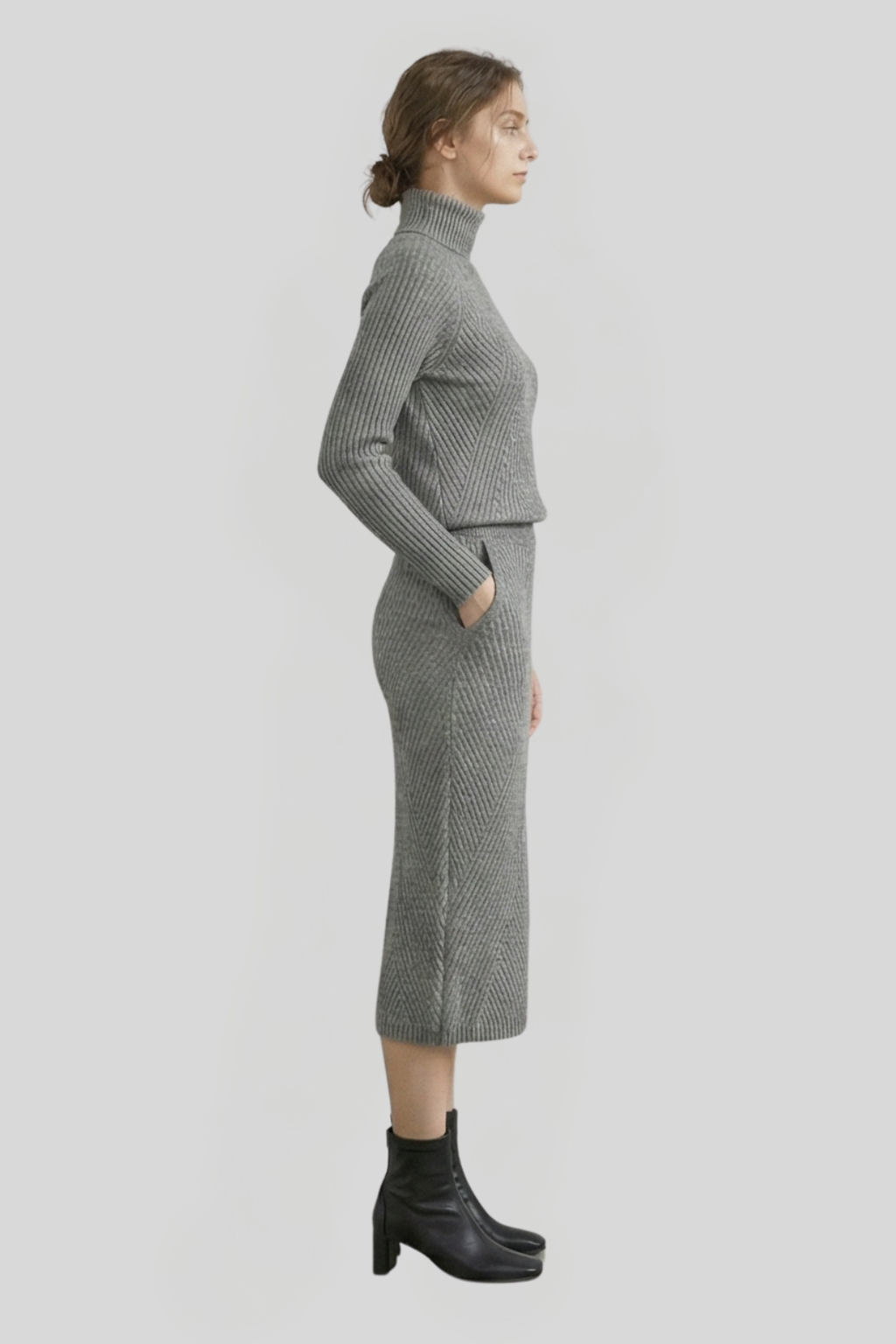 Women's Knitted Roll-Neck Jumper Dress