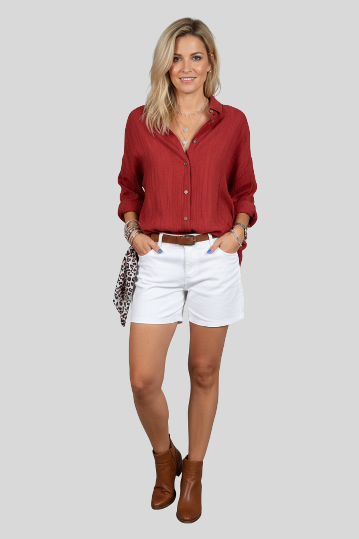 Elegant Pleated Women’s Blouse Maya