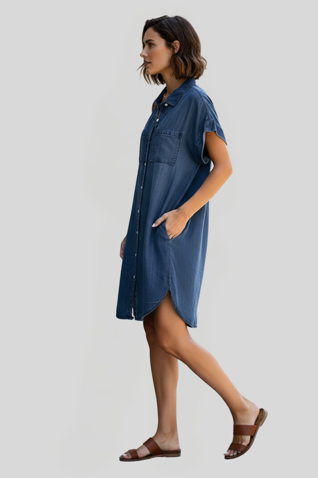 Women's Mini Button-Down Shirt Dress