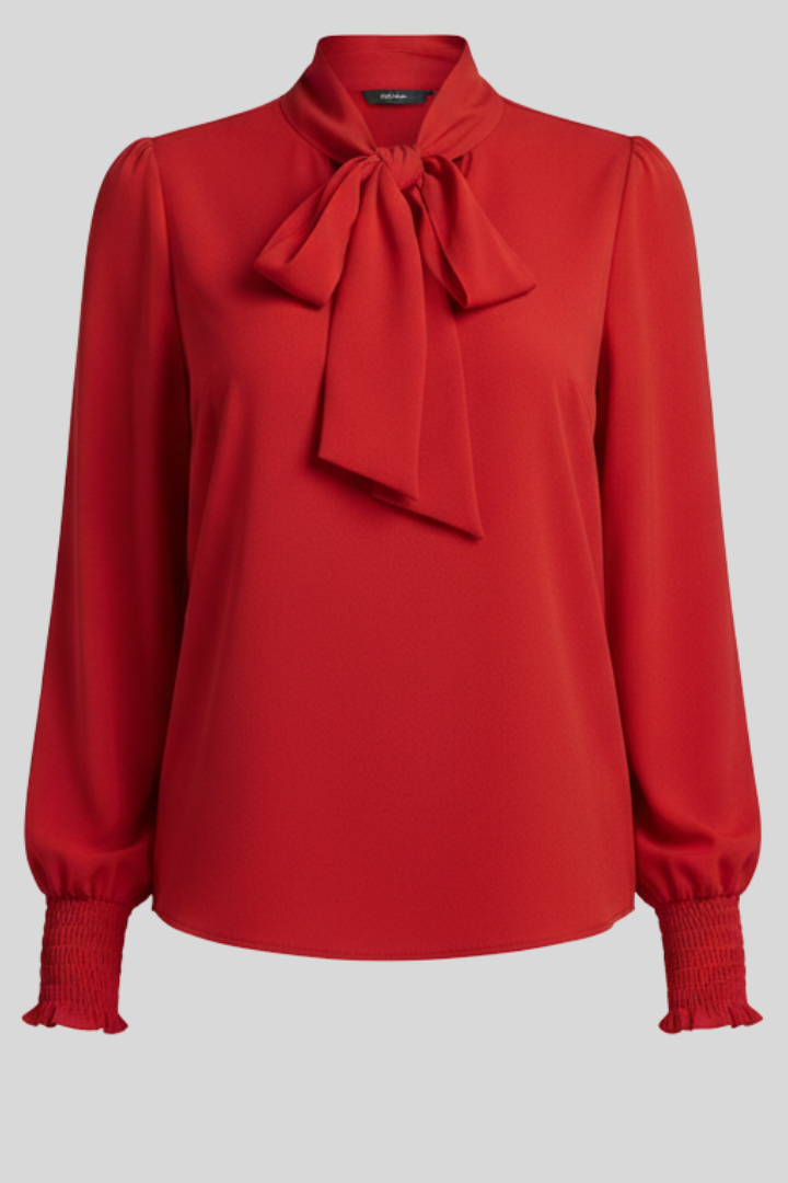 Women’s High Neck Bow Blouse