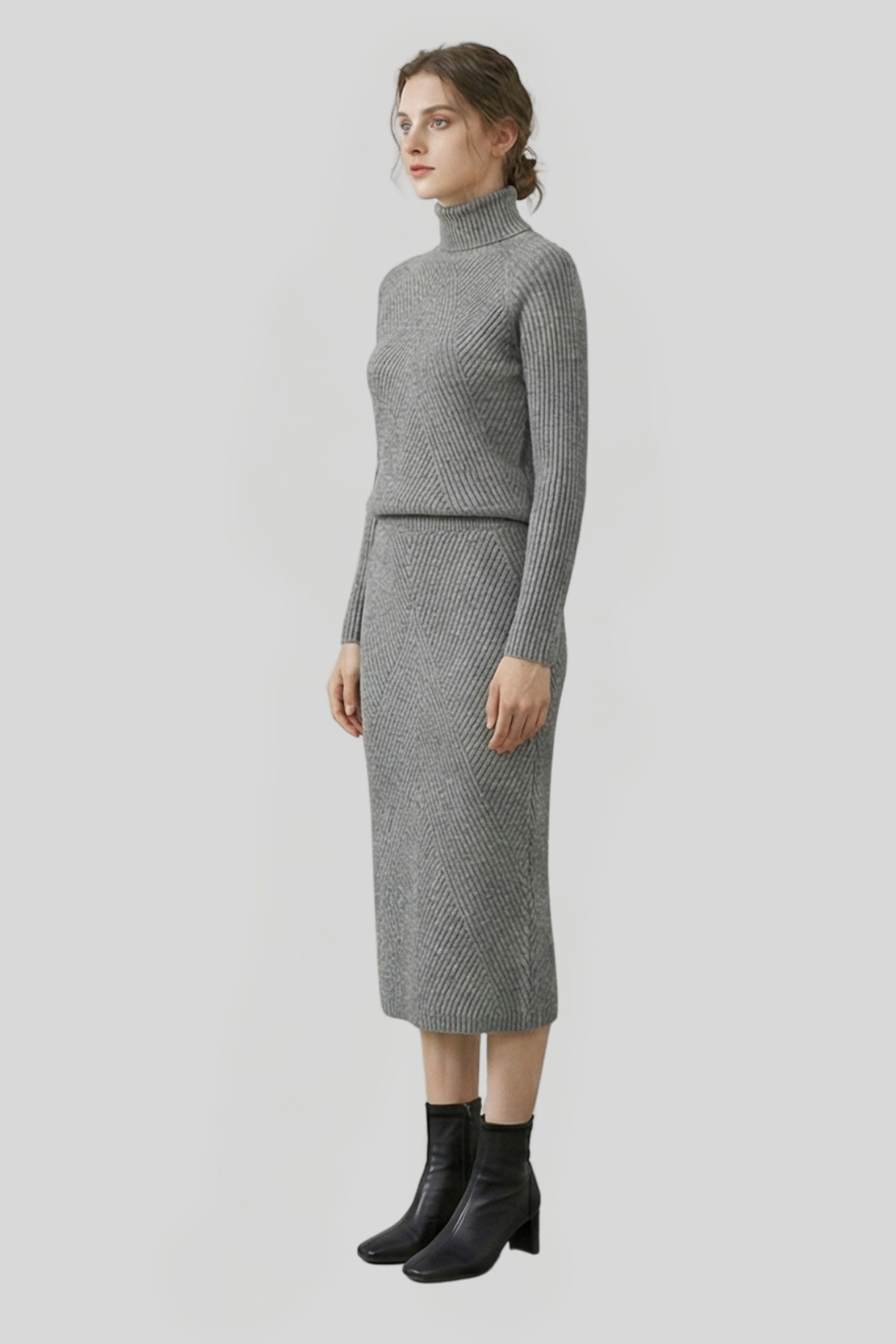 Women's Knitted Roll-Neck Jumper Dress
