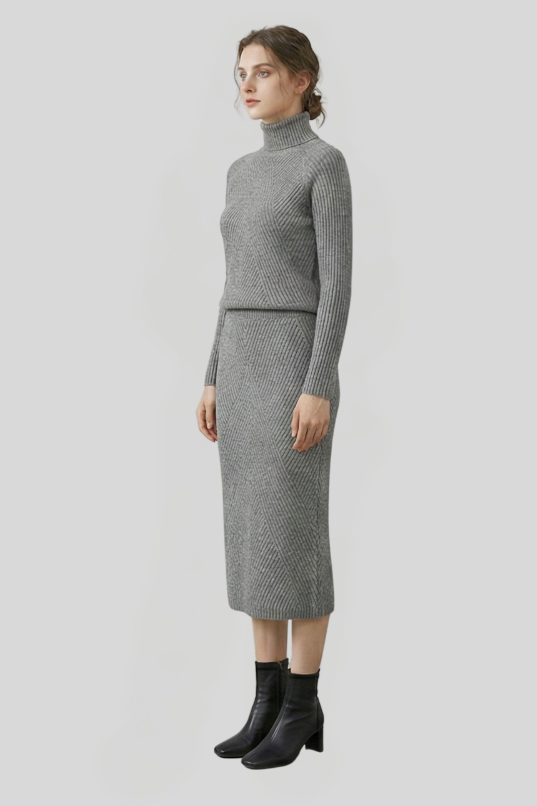 Women's Knitted Roll-Neck Jumper Dress