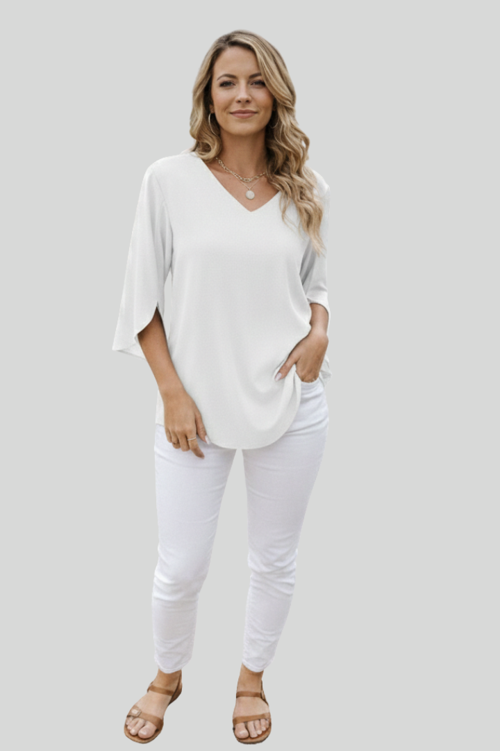 Women’s V-Neck 3/4 Sleeve Blouse