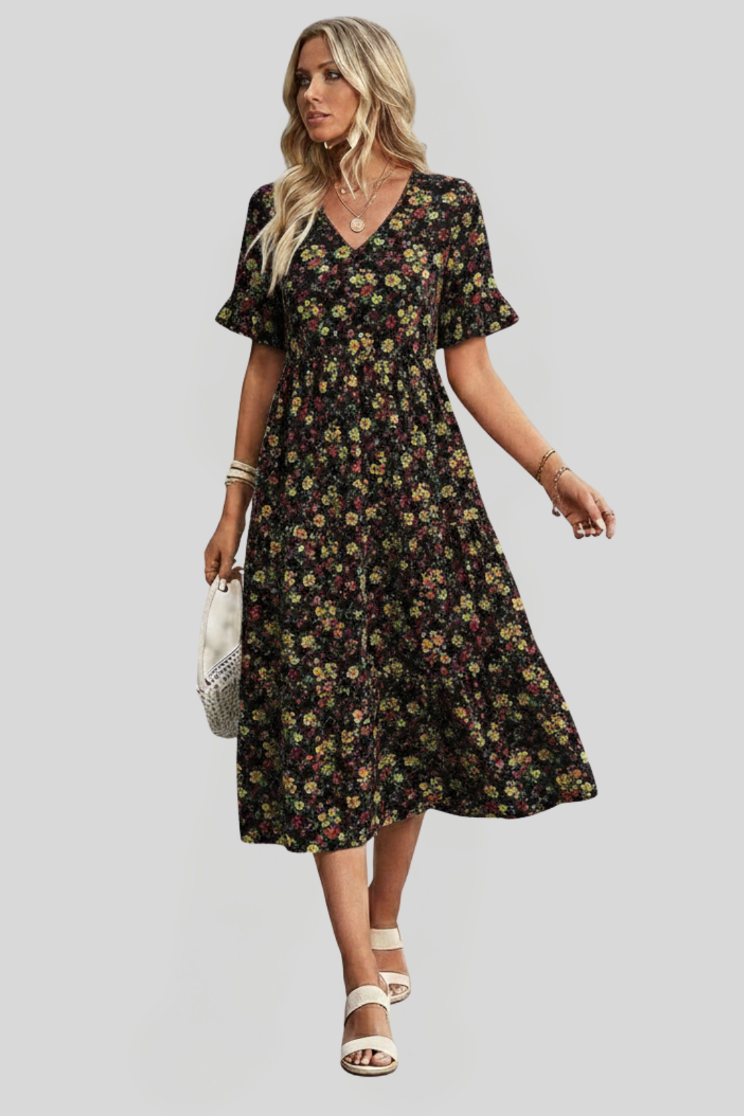 Women's Floral Midi Summer Dress