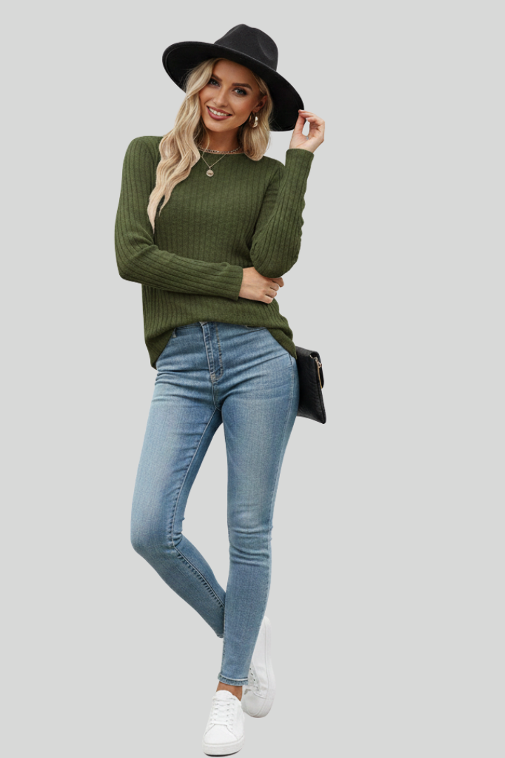 Women's Ribbed Long Sleeve Top