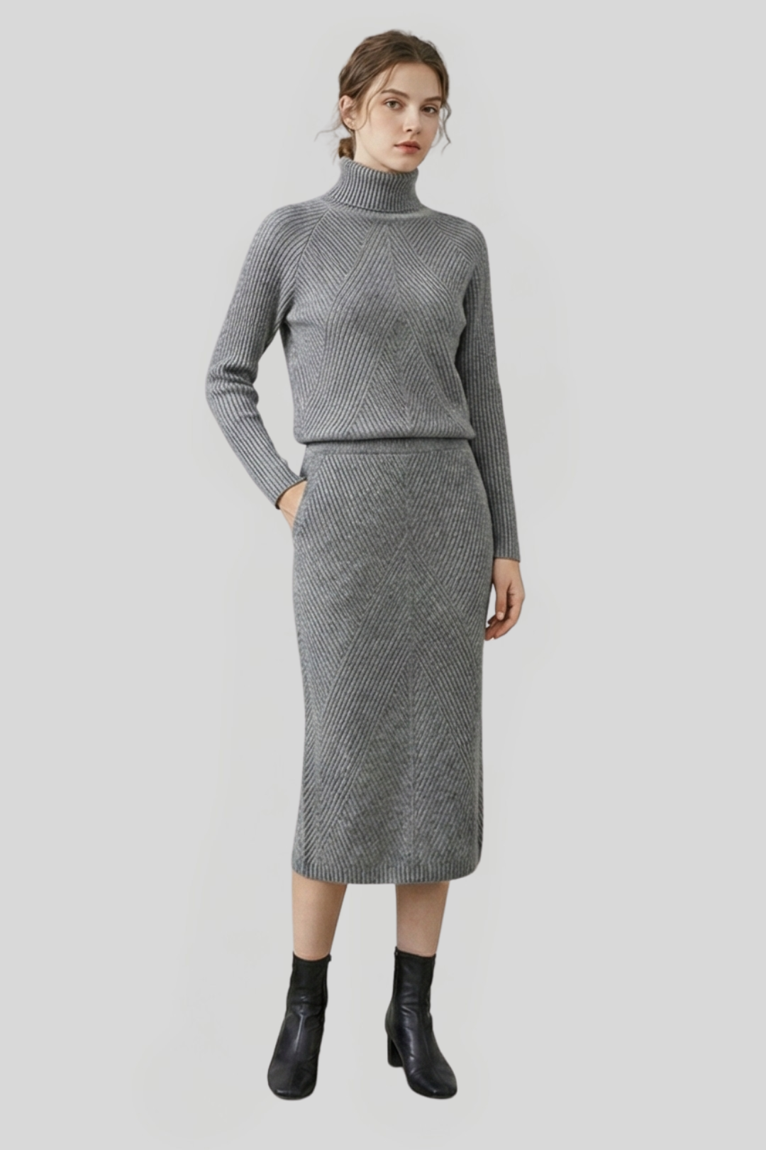 Women's Knitted Roll-Neck Jumper Dress
