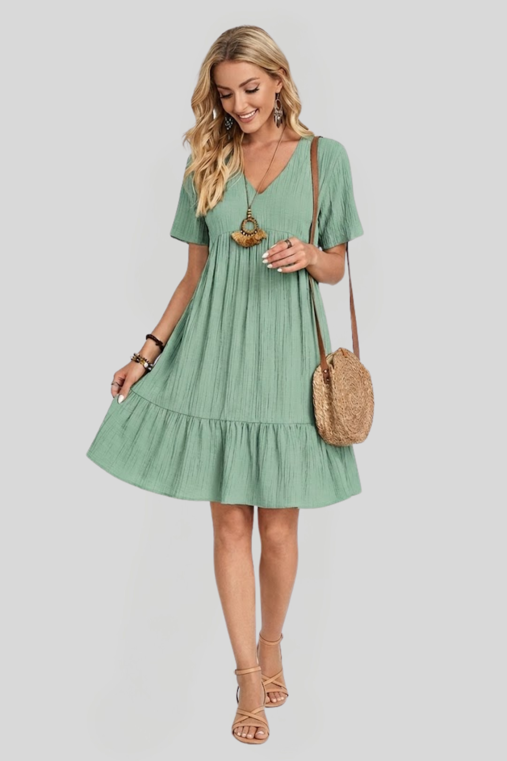 Women's Elegant Pleated Casual Dress