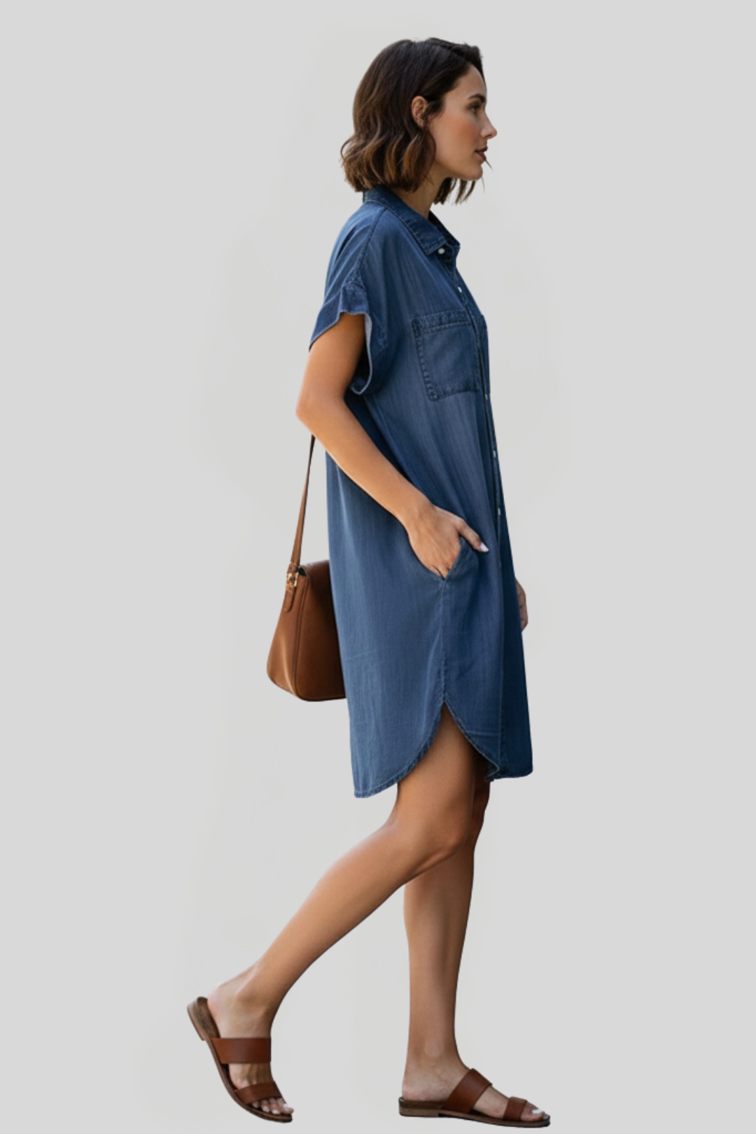 Women's Mini Button-Down Shirt Dress