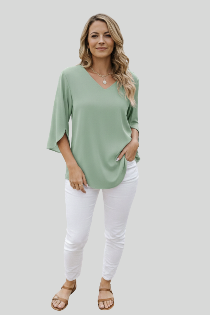Women’s V-Neck 3/4 Sleeve Blouse