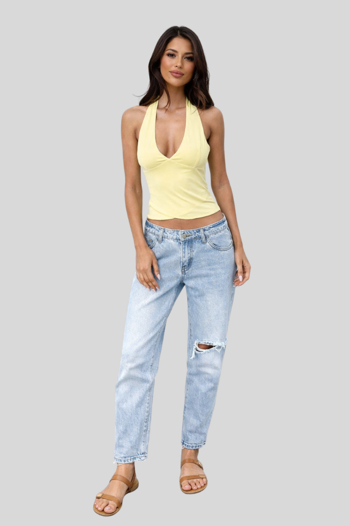 Women's Summer Halterneck Crop Top Casual