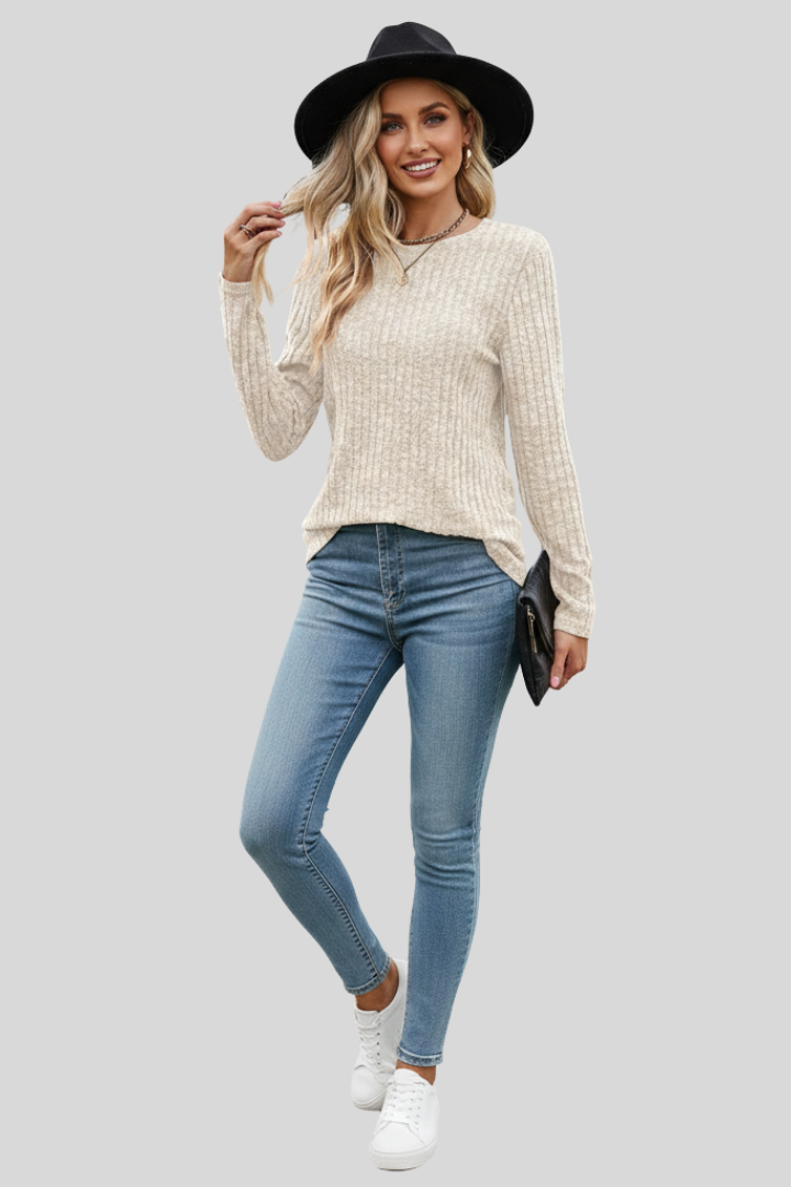 Women's Ribbed Long Sleeve Top