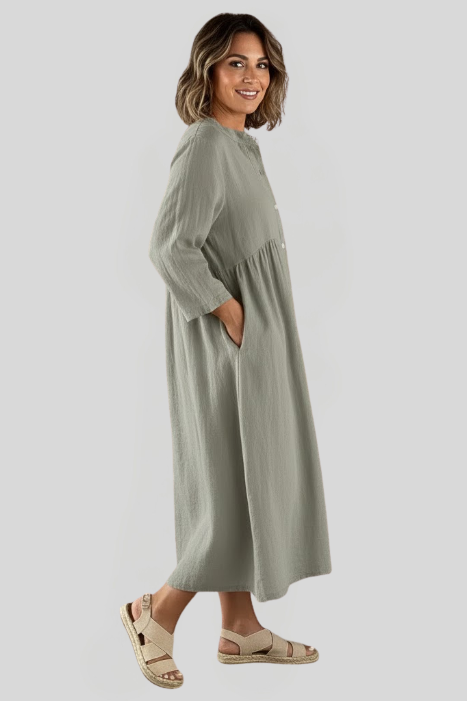 Women's Flowy Buttoned Dress